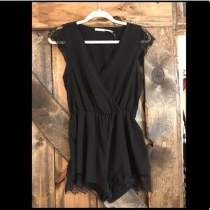 urban outfitters black dressy romper